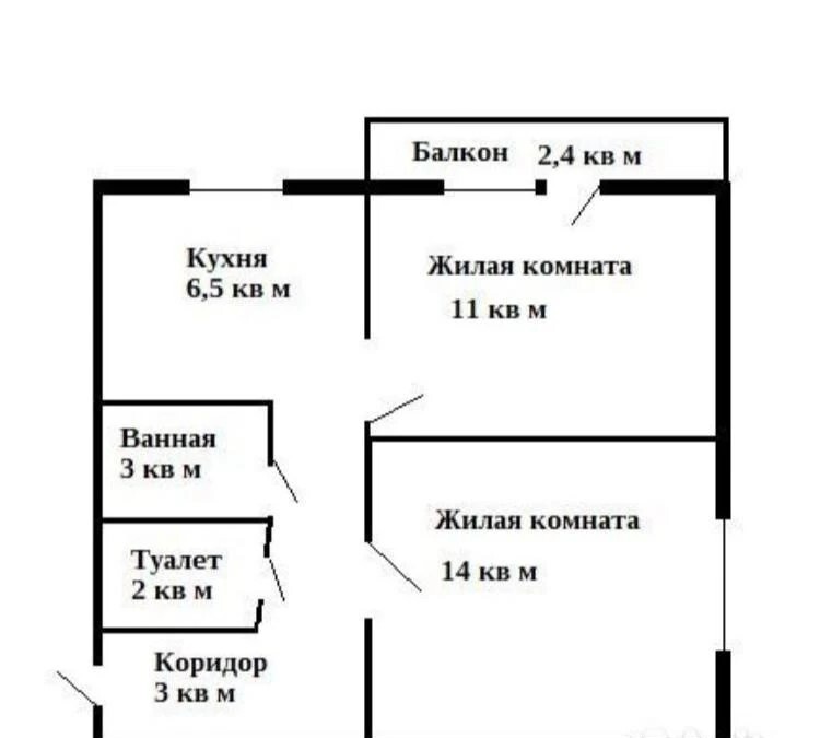 2-к квартира, 40.2 м², 3/5 эт.
