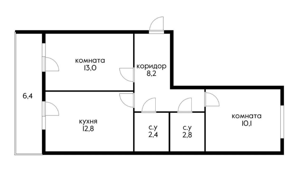 2-к квартира, 49.2 м², 14/16 эт.